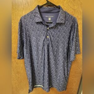 Hickey Freeman Men's Navy Patterned Shirt